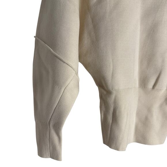 Zara Cream Crewneck Cinched Waist Pullover Sweatshirt Size Small - Picture 8 of 10